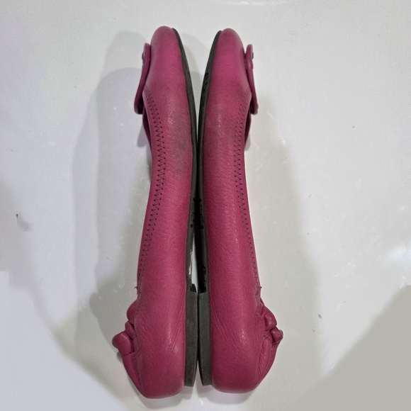 Tory Burch ICONIC Minnie Travel Ballet Flats in 'Love Pink' Leather SIZE 7.5 - Picture 6 of 10